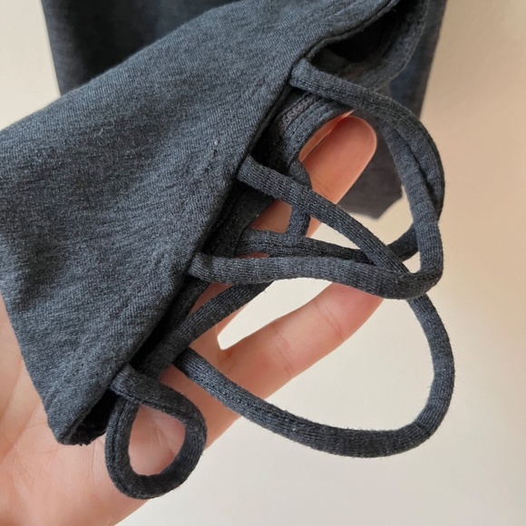 Joy Lab High Waist Crop Knotted Charcoal Gray Stretch Pull On Leggings, Size M - Picture 4 of 10